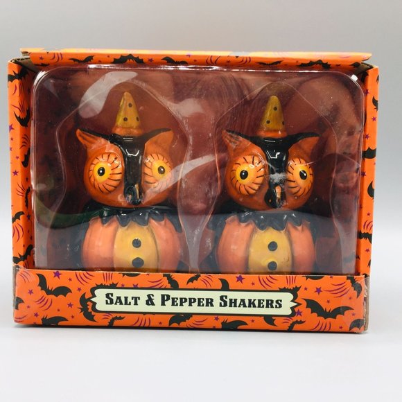 johanna Parker Design Halloween Owl Dolomite Salt & Pepper Shakers - Picture 8 of 9